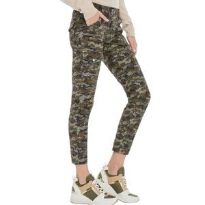 Anatomie Camo Karo Stretch Cargo Pant Size XS Camouflage Slim Tapered Travel Pan